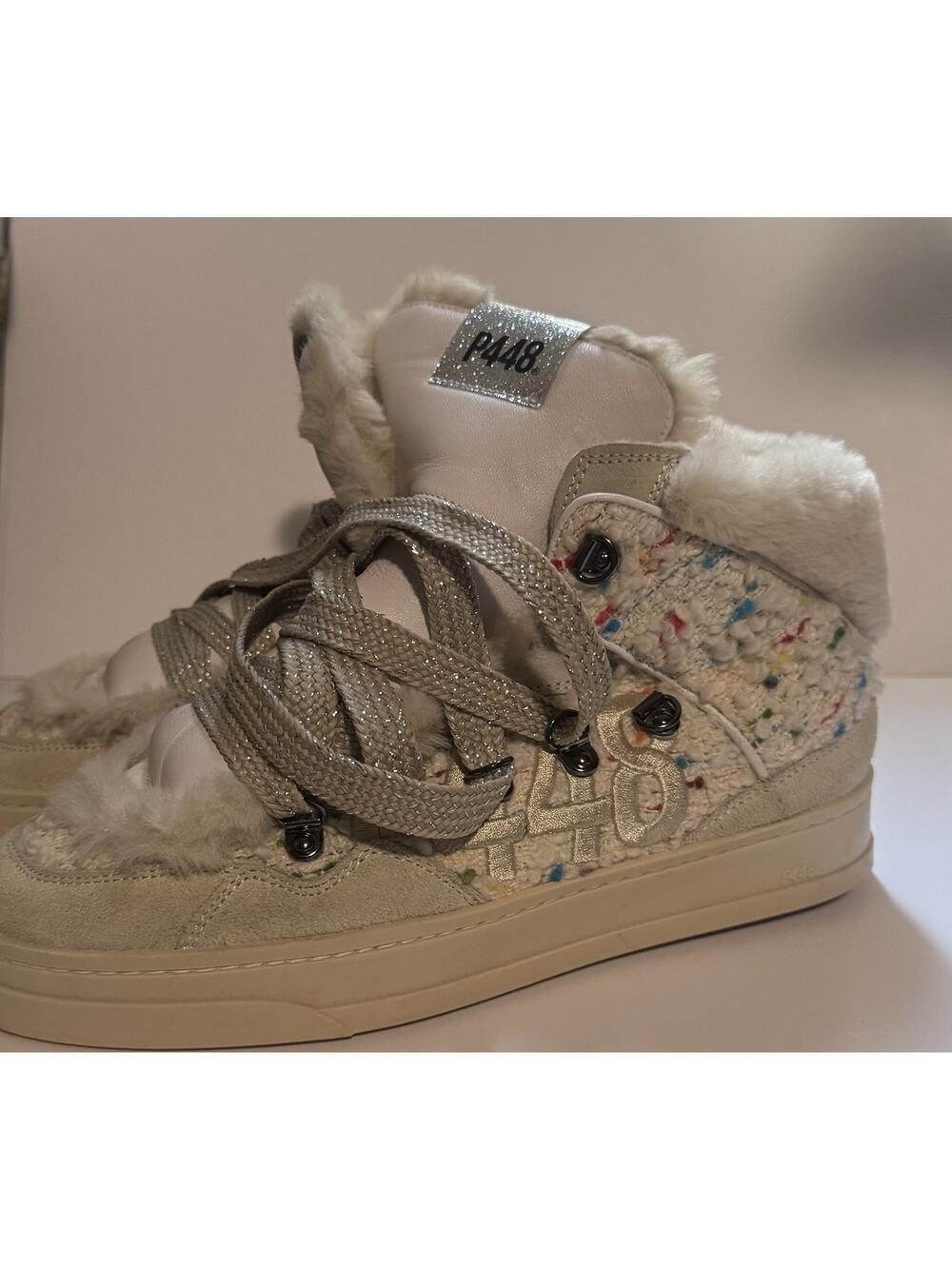 P448 Sneakers Womens Beige In Fur Size 7